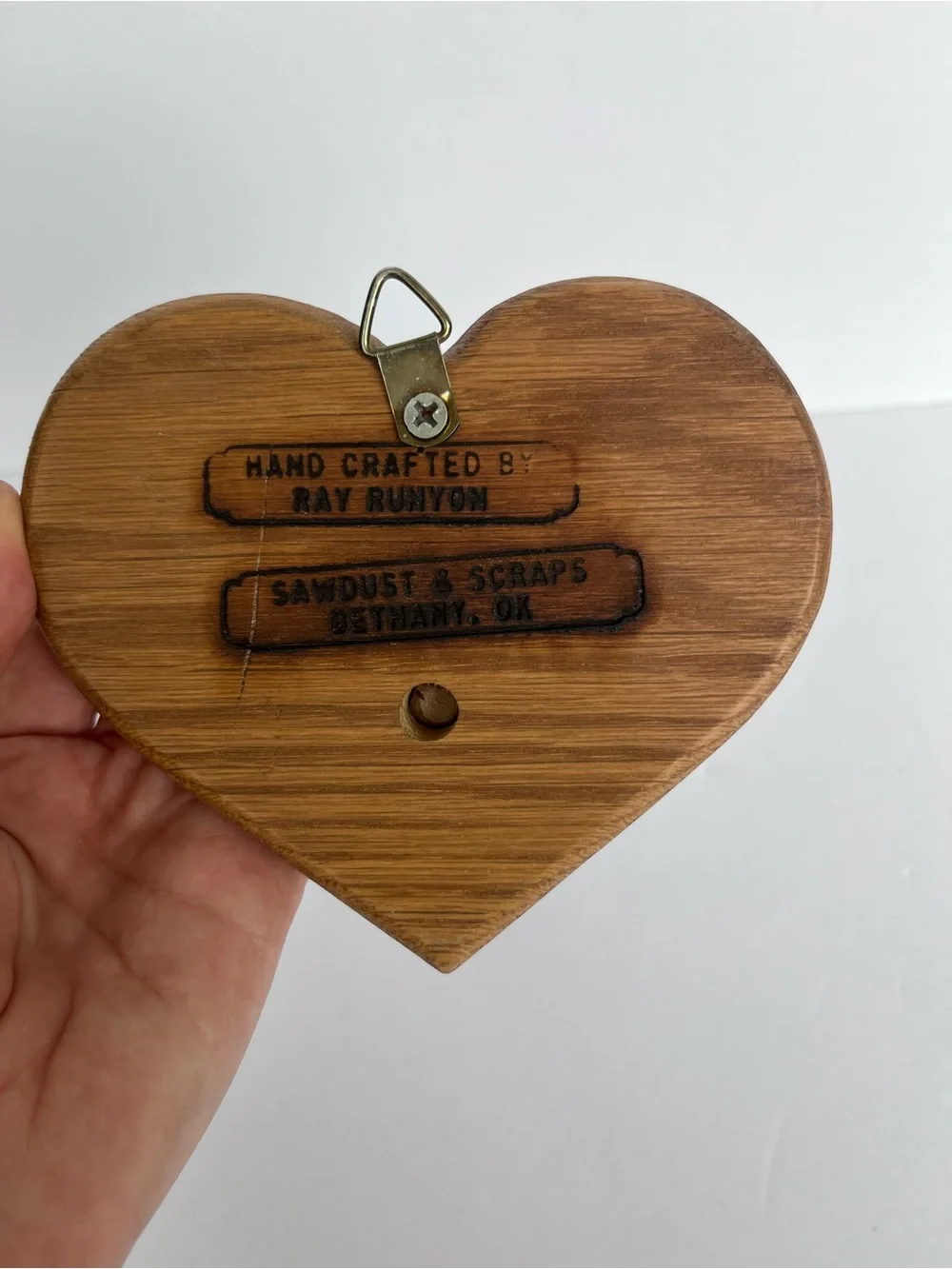Vintage Handmade Wood Heart Wall Hook